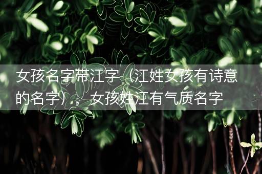 女孩名字带江字（江姓女孩有诗意的名字），女孩姓江有气质名字