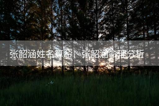 张韶涵姓名算命，张韶涵命理分析
