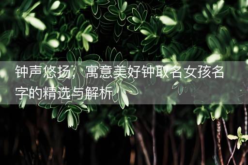 钟声悠扬，寓意美好钟取名女孩名字的精选与解析