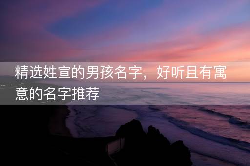 精选姓宣的男孩名字，好听且有寓意的名字推荐