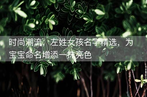 时尚潮流，左姓女孩名字精选，为宝宝命名增添一抹亮色