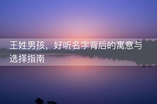 王姓男孩，好听名字背后的寓意与选择指南